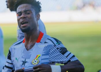 Ghana Captain Daniel Afriyie Barniel celebrates goal against Nigeria