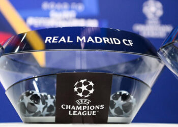 NYON, SWITZERLAND - DECEMBER 13: A detailed view of the draw pots during the UEFA Champions League 2021/22 Round of 16 Draw at the UEFA headquarters, The House of European Football, on December 13, 2021, in Nyon, Switzerland. (Photo by Richard Juilliart - UEFA/UEFA via Getty Images)