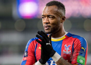LONDON, ENGLAND - JANUARY 05: Jordan Ayew of Crystal Palace reaction during the FA Cup Third Round match between Crystal Palace FC and Grimsby Town at Selhurst Park on January 5, 2019 in London, United Kingdom. (Photo by Sebastian Frej/MB Media/Getty Images)