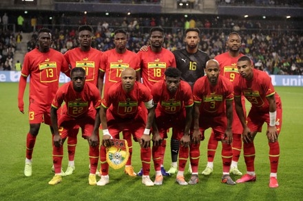 Mandatory Credit: Photo by CHRISTOPHE PETIT TESSON/EPA-EFE/Shutterstock (13415243t)
Players of Ghana line up for the International Friendly soccer match between Brazil and Ghana in Le Havre, France, 23 September 2022.
Brazil vs Ghana, Le Havre, France - 23 Sep 2022