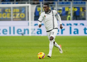 Photo LiveMedia/Luca Rossini
Milan, Italy, December 01, 2021, italian soccer Serie A match
Inter - FC Internazionale vs Spezia Calcio
Image shows:
Emmanuel Gyasi (Spezia Calcio)
LiveMedia - World Copyright