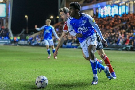 EDITORIAL USE ONLY No use with unauthorised audio, video, data, fixture lists (outside the EU), club/league logos or "live" services. Online in-match use limited to 45 images (+15 in extra time). No use to emulate moving images. No use in betting, games or single club/league/player publications/services.
Mandatory Credit: Photo by Jez Tighe/ProSports/Shutterstock (12781281at)
Kwame Poku (15) of Peterborough United during the EFL Sky Bet Championship match between Peterborough United and Sheffield United at London Road, Peterborough
Peterborough United v Sheffield United, EFL Sky Bet Championship - 29 Jan 2022