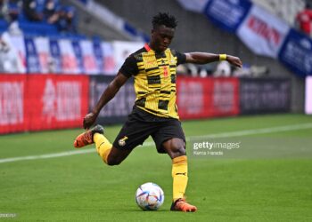 SUITA, JAPAN - JUNE 14: Alidu Seidu of Ghana in action during the international friendly match between Chile and Ghana at Panasonic Stadium Suita on June 14, 2022 in Suita, Osaka, Japan. (Photo by Kenta Harada/Getty Images)