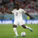 DOHA, QATAR - NOVEMBER 28: Gideon Mensah #14 of Ghana passes the ball during a FIFA World Cup Qatar 2022 Group H match between Ghana and Korea Republic at Education City Stadium on November 28, 2022 in Doha, Qatar. (Photo by Stephen Nadler/ISI Photos/Getty Images)