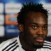 COBHAM, ENGLAND - DECEMBER 07:  Michael Essien of Chelsea talks to the media during a Chelsea Training & Press Conference, ahead of their Champions League Group D match against APOEL Nicosia, at the Chelsea training ground on December 7, 2009 in Cobham, England.  (Photo by Jamie McDonald/Getty Images)
