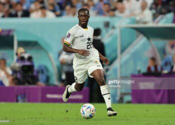 AL WAKRAH, QATAR - DECEMBER 02: Kamaldeen Sulemana of Ghana during the FIFA World Cup Qatar 2022 Group H match between Ghana and Uruguay at Al Janoub Stadium on December 02, 2022 in Al Wakrah, Qatar. (Photo by Youssef Loulidi/Fantasista/Getty Images)