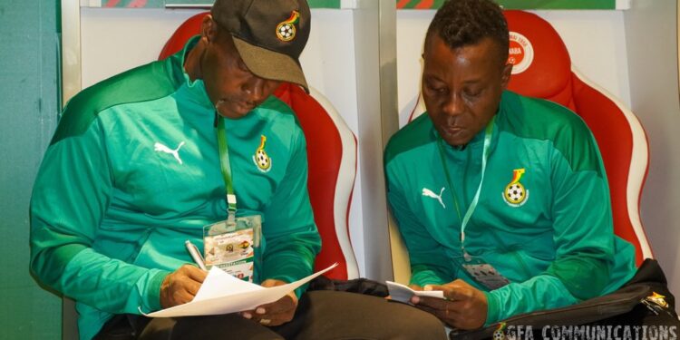-	Ghana U23 Head coach Ibrahim Tanko and Team Manager Ablade Kumah