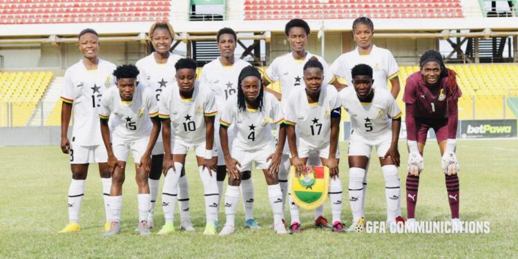 Black Queens starting lineup group photo against Senegal