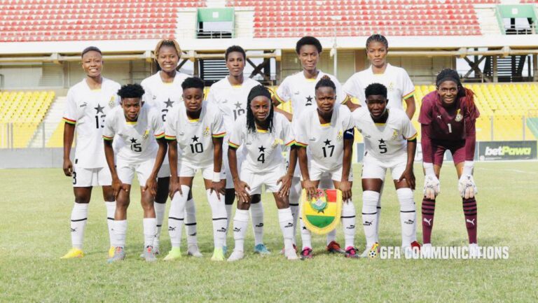 Black Queens starting lineup group photo against Senegal