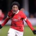 WIJDEWORMER, NETHERLANDS - MARCH 6: Jayden Addai of Jong AZ celebrates after scoring his teams second goal during the Keuken Kampioen Divisie match between Jong AZ and Willem II at the AFAS Trainingscomplex on March 6, 2023 in Wijdewormer, Netherlands (Photo by Jan Mulder/BSR Agency/Getty Images)