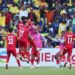 Yahya El Idrissi of Wydad celebrates goal with teammates during the CAF Champions League 2022/23 Semifinal match between Mamelodi Sundowns and Wydad at the Loftus Stadium, Pretoria on the 20 May 2023 ©Muzi Ntombela/BackpagePix