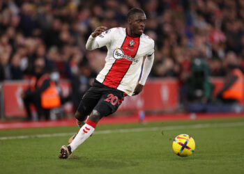 SOUTHAMPTON, ENGLAND - FEBRUARY 11: Kamaldeen Sulemana of Southampton controls the ball during the Premier League match between Southampton FC and Wolverhampton Wanderers at Friends Provident St. Mary's Stadium on February 11, 2023 in Southampton, England. (Photo by Ryan Pierse/Getty Images)