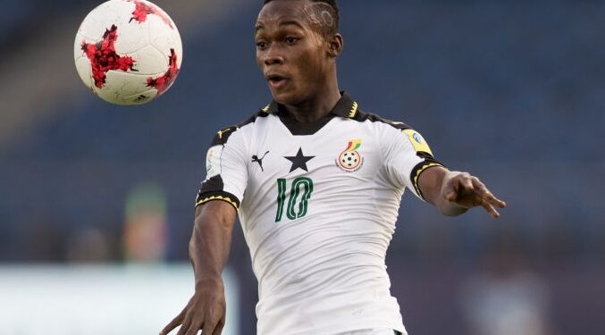 NEW DELHI, INDIA - OCTOBER 09: Emmanuel Toku of Ghana controls the ball during the FIFA U-17 World Cup India 2017 group A match between Ghana and USA at Jawaharlal Nehru Stadium on October 9, 2017 in New Delhi, India. (Photo by Maja Hitij - FIFA/FIFA via Getty Images)