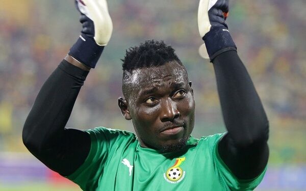 Ghana goalkeeper Richard Ofori warms up during the Qatar 2022 FIFA World Cup qualifier between Ghana and Nigeria held at the Baba Yara Stadium in Kumasi, Ghana on 25 March 2022 ©BackpagePix