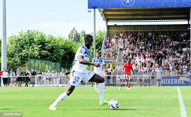 Elisha OWUSU of Auxerre during the Friendly match between Dijon FCO and AJ Auxerre at Stadium Groupama on July 14, 2023 in Auxerre, France. (Photo by Vincent Poyer/Icon Sport via Getty Images)