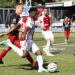 ROTTERDAM - (lr) Julian Baas of sbv Excelsior, Mohammed Kudus of Ajax during the Dutch premier league match between Excelsior and Ajax at Van Donge & De Roo Stadium on August 19, 2023 in Rotterdam, Netherlands. ANP MAURICE VAN STONE (Photo by ANP via Getty Images)