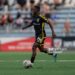 LEESBURG, VA - MAY 10: Yaw Yeboah #14 of the Columbus Crew dribbles during a US Open Cup game between Columbus Crew and Loudon United FC at Segra Field on May 10, 2023 in Leesburg, Virginia. (Photo by Brad Smith/USSF/Getty Images).