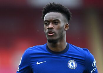 SOUTHAMPTON, ENGLAND - FEBRUARY 20: Callum Hudson-Odoi of Chelsea looks on during the Premier League match between Southampton and Chelsea at St Mary's Stadium on February 20, 2021 in Southampton, England. Sporting stadiums around the UK remain under strict restrictions due to the Coronavirus Pandemic as Government social distancing laws prohibit fans inside venues resulting in games being played behind closed doors. (Photo by Neil Hall - Pool/Getty Images)