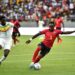 Zainadine Chavango Junior of Mozambique controls possession during the 2023 Africa Cup of Nations Qualifying match between Senegal and Mozambique held at the Me Abdoulaye Wade Stadium in Diamniadio, Senegal on 24 March 2023 ©BackpagePix