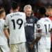 LUTON, ENGLAND - SEPTEMBER 01: David Moyes, Manager of West Ham United, celebrates victory with Edson Alvarez and Mohammed Kudus of West Ham United after the Premier League match between Luton Town and West Ham United at Kenilworth Road on September 01, 2023 in Luton, England. (Photo by David Rogers/Getty Images)
