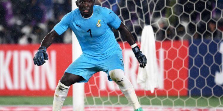 YOKOHAMA, JAPAN - MAY 30: Richard Ofori of Ghana in action during the international friendly match between Japan and Ghana at Nissan Stadium on May 30, 2018 in Yokohama, Kanagawa, Japan. (Photo by Etsuo Hara/Getty Images)