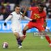 NASHVILLE, TENNESSEE - OCTOBER 17: Sergiño Dest #2 of the United States battles for the ball with Jordan Ayew #9 of Ghana during the second half during an international friendly at GEODIS Park on October 17, 2023 in Nashville, Tennessee. (Photo by John Dorton/ISI Photos/USSF/Getty Images for USSF)