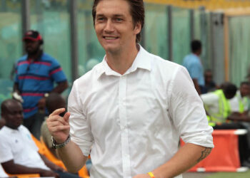 Coach Tom Strand of Medeama SC during the Super Cup Match between Champions of Ghana Premier League and the Champions of Ghana FA Cup ©Christian Thompson/BackpagePix