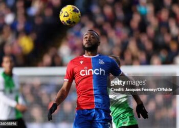 LONDON, ENGLAND - DECEMBER 9: Jordan Ayew of Crystal Palace during the Premier League match between Crystal Palace and Liverpool FC at Selhurst Park on December 9, 2023 in London, England. (Photo by Jacques Feeney/Offside/Offside via Getty Images)