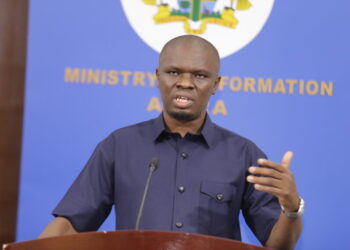 Youth and Sports Minister Hon. Mustapha Ussif briefs press on hosting plans for massive African Games spectacle.