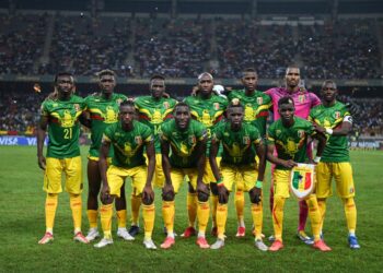 Mali players pose for a team photo during the Group F Africa Cup of Nations (CAN) 2021 football match between Mali and Mauritania at Stade de Japoma in Douala on January 20, 2022. (Photo by CHARLY TRIBALLEAU / AFP) (Photo by CHARLY TRIBALLEAU/AFP via Getty Images)