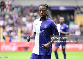 BRUSSELS, BELGIUM - JULY 22: Majeed Ashimeru of Anderlecht pictured during a friendly pre-season game ahead of the Belgian 2023 - 2024 Jupiler Pro League season between RSC Anderlecht and Ajax Amsterdam on July 22 , 2023 in Brussels, Belgium. (Photo by Isosport/MB Media/Getty Images)