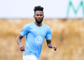 230210 Emmanuel Lomotey of Malmö FF during the Friendly match between Malmö FF and Aarhus on February 10, 2023 in Estepona. 
Photo: Ludvig Thunman / BILDBYRÅN / kod LT / LT0492