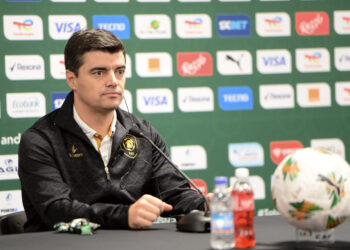 Pedro Goncalves, head coach of Angola during the 2023 Africa Cup of Nations Angola press conference in Bouake, Cote d’Ivoire on 14 January 2024 ©Djaffar Ladjal/BackpagePix