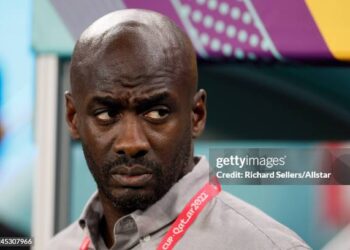 AL WAKRAH, QATAR - DECEMBER 02: Otto Addo, Head Coach of Ghana during the FIFA World Cup Qatar 2022 Group H match between Ghana and Uruguay at Al Janoub Stadium on December 2, 2022 in Al Wakrah, Qatar. (Photo by Richard Sellers/Getty Images)