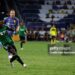 NASHVILLE, TN - AUGUST 24: Austin FC midfielder Osman Bukari (7) scores a goal from midfield in front of Nashville SC goalkeeper Joe Willis (1) during a match between Nashville SC and Austin FC, August 24, 2024 at GEODIS Park in Nashville, Tennessee (Photo by Matthew Maxey/Icon Sportswire via Getty Images)