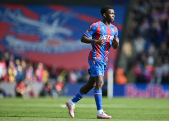 LONDON, ENGLAND - SEPTEMBER 14: Eddie Nketiah of Crystal Palace during the Premier League match between Crystal Palace FC and Leicester City FC at Selhurst Park on September 14, 2024 in London, United Kingdom. (Photo by Sebastian Frej/MB Media/Getty Images)