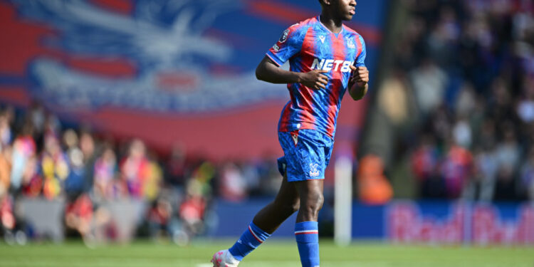 LONDON, ENGLAND - SEPTEMBER 14: Eddie Nketiah of Crystal Palace during the Premier League match between Crystal Palace FC and Leicester City FC at Selhurst Park on September 14, 2024 in London, United Kingdom. (Photo by Sebastian Frej/MB Media/Getty Images)