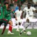 CHARLOTTE, NORTH CAROLINA - OCTOBER 14: Elisha Owusu #11 of Ghana dribbles the ball during the first half of their match against México at Bank of America Stadium on October 14, 2023 in Charlotte, North Carolina.  (Photo by Jared C. Tilton/Getty Images)