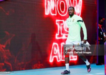 AL RAYYAN, QATAR - NOVEMBER 28: Elisha Owusu of Ghana looks on prior to the FIFA World Cup Qatar 2022 Group H match between Korea Republic and Ghana at Education City Stadium on November 28, 2022 in Al Rayyan, Qatar. (Photo by Manuel Reino Berengui/DeFodi Images via Getty Images)