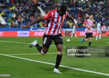 LEGANES, SPAIN - SEPTEMBER 19: Inaki Williams of Athletic Club celebrates scoring his team's second goal during the LaLiga match between CD Leganes and Athletic Club  at Estadio Municipal de Butarque on September 19, 2024 in Leganes, Spain. (Photo by Denis Doyle/Getty Images)