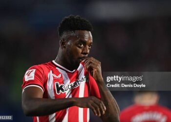GETAFE, SPAIN - MAY 03: Inaki Williams of Athletic Club  celebrates scoring his team's opening goal during the LaLiga EA Sports match between Getafe CF and Athletic Bilbao at Coliseum Alfonso Perez on May 03, 2024 in Getafe, Spain. (Photo by Denis Doyle/Getty Images) (Photo by Denis Doyle/Getty Images)