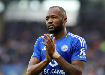LEICESTER, ENGLAND - AUGUST 31:  Leicester City's Jordan Ayew during the Premier League match between Leicester City FC and Aston Villa FC at The King Power Stadium on August 31, 2024 in Leicester, England. (Photo by Stephen White - CameraSport via Getty Images)