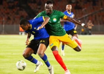 Feisal Salum Abdalla of Tanzania challenged by Gathuoch Panom Yiech of Ethiopia during the 2025 Africa Cup of Nations Qualifiers match between Tanzania and Ethiopia at Benjamin Mkapa National Stadium in Dar es Salaam, Tanzania on 4 September 2024 ©Loveness Bernard/BackpagePix