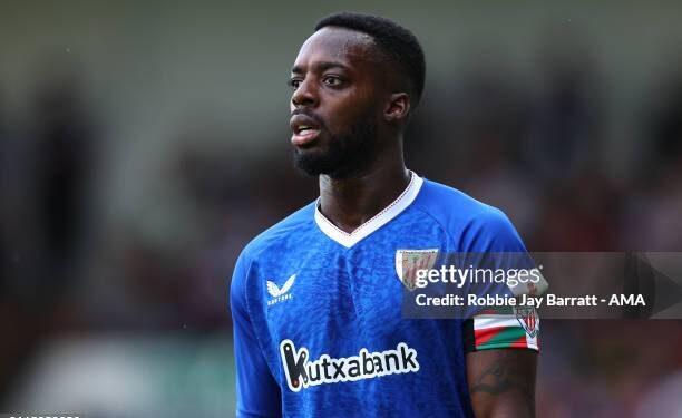 WALSALL, ENGLAND - AUGUST 7: Iñaki Williams of Athletic Club Bilbao  during the Pre Season Friendly between Aston Villa and Athletic Club at Poundland Bescot Stadium on August 7, 2024 in Walsall, England. (Photo by Robbie Jay Barratt - AMA/Getty Images)