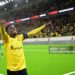 IF Elfsborg's Ghanaian midfielder #10 Michael Baidoo celebrates at the end of the UEFA Europa League football match between IF Elfsborg and AS Roma in Boras, Sweden on October 3, 2024. (Photo by Bjorn LARSSON ROSVALL / TT NEWS AGENCY / AFP) / Sweden OUT (Photo by BJORN LARSSON ROSVALL/TT NEWS AGENCY/AFP via Getty Images)