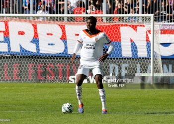 32 Nathaniel ADJEI (fcl) during the Ligue 2 BKT match between Caen and Lorient at Stade Michel-d'Ornano on October 5, 2024 in Caen, France. (Photo by Loic Baratoux/FEP/Icon Sport via Getty Images)