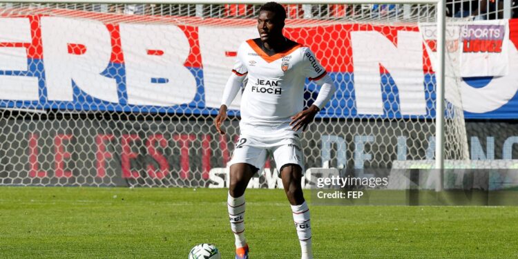 32 Nathaniel ADJEI (fcl) during the Ligue 2 BKT match between Caen and Lorient at Stade Michel-d'Ornano on October 5, 2024 in Caen, France. (Photo by Loic Baratoux/FEP/Icon Sport via Getty Images)