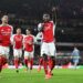 LONDON, ENGLAND - NOVEMBER 23: Thomas Partey of Arsenal celebrates scoring his team's second goal during the Premier League match between Arsenal FC and Nottingham Forest FC at Emirates Stadium on November 23, 2024 in London, England. (Photo by Stuart MacFarlane/Arsenal FC via Getty Images)