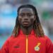 AL RAYYAN, QATAR - NOVEMBER 28: Gideon Mensah of Ghana ahead of the FIFA World Cup Qatar 2022 Group H match between Korea Republic and Ghana at Education City Stadium on November 28, 2022 in Al Rayyan, Qatar. (Photo by Visionhaus/Getty Images)