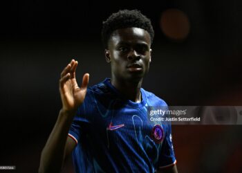 LONDON, ENGLAND - OCTOBER 29: Tyrique George of Chelsea  during the Bristol Street Motors Trophy match between Charlton Athletic and Chelsea U21 at The Valley on October 29, 2024 in London, England. (Photo by Justin Setterfield/Getty Images)
